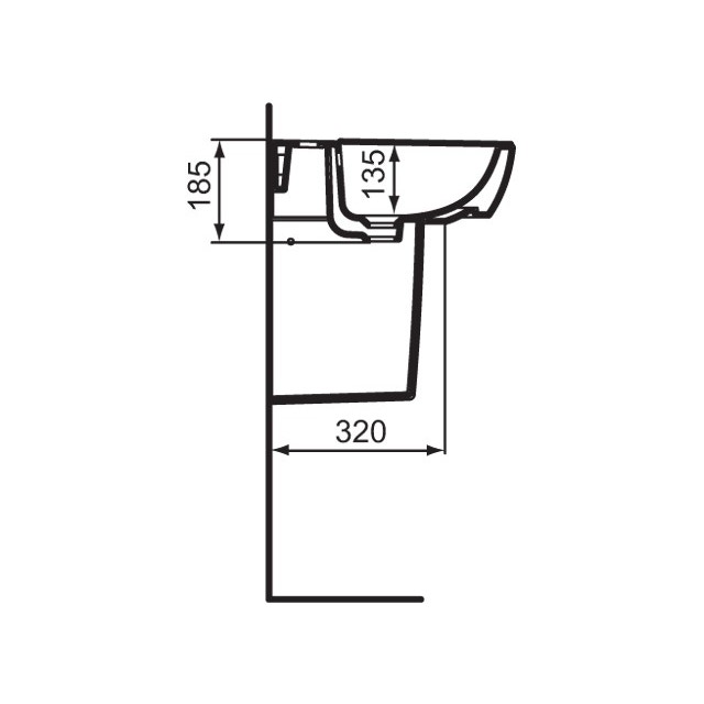 Immagine di Ceramica Dolomite GEMMA 2 lavabo 55 x 45 cm con foro rubinetteria e troppopieno, bianco (senza colonna) J521301