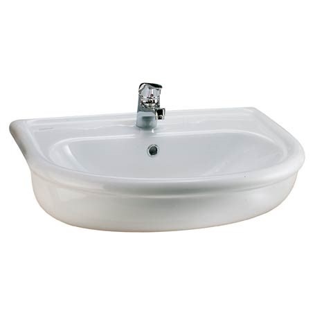 Immagine di Ceramica Dolomite Clodia lavabo semincasso 64 x 52 cm con foro rubinetteria e troppopieno, bianco J079200