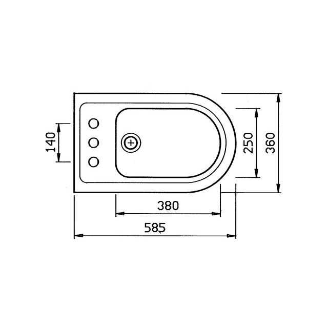 Immagine di Ceramica Dolomite Clodia bidet monoforo a pavimento distanziato da parete, bianco J051200