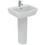 Immagine di Ceramica Dolomite GEMMA 2 lavabo 55 x 45 cm con foro rubinetteria e troppopieno, bianco (senza colonna) J521301