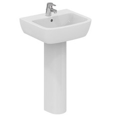 Immagine di Ceramica Dolomite GEMMA 2 lavabo 50 x 44 cm con foro rubinetteria e troppopieno, bianco (senza colonna) J521401