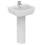 Immagine di Ceramica Dolomite GEMMA 2 lavabo 50 x 44 cm con foro rubinetteria e troppopieno, bianco (senza colonna) J521401