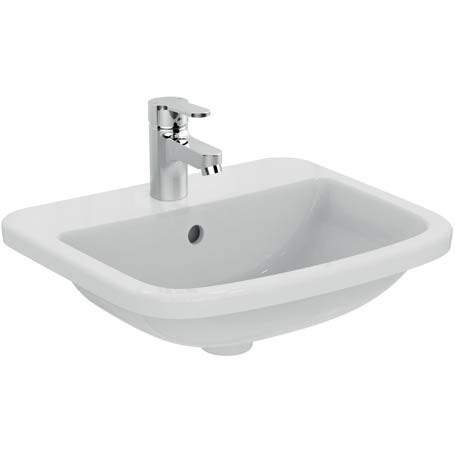 Immagine di Ceramica Dolomite GEMMA 2 lavabo ad incasso soprapiano 50 x 43 cm con foro rubinetteria e troppopieno, bianco J521801