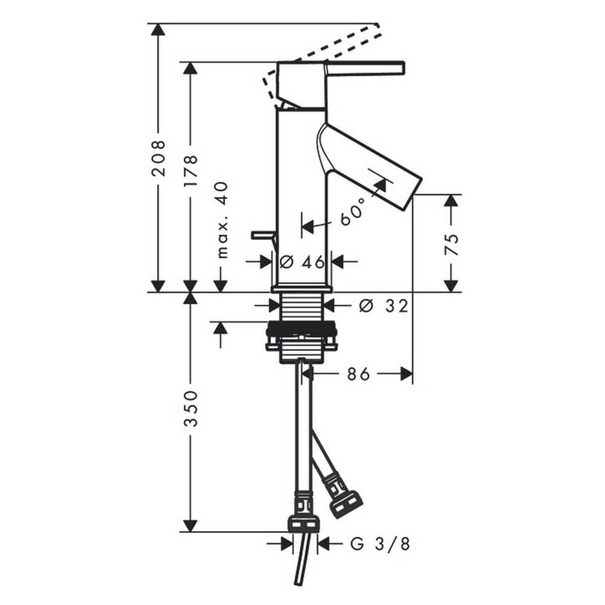 Immagine di Axor STARCK set rubinetteria con miscelatore lavabo con scarico, miscelatore bidet con scarico e miscelatore monocomando doccia ad incasso e corpo incasso, finitura cromo SETSTA005