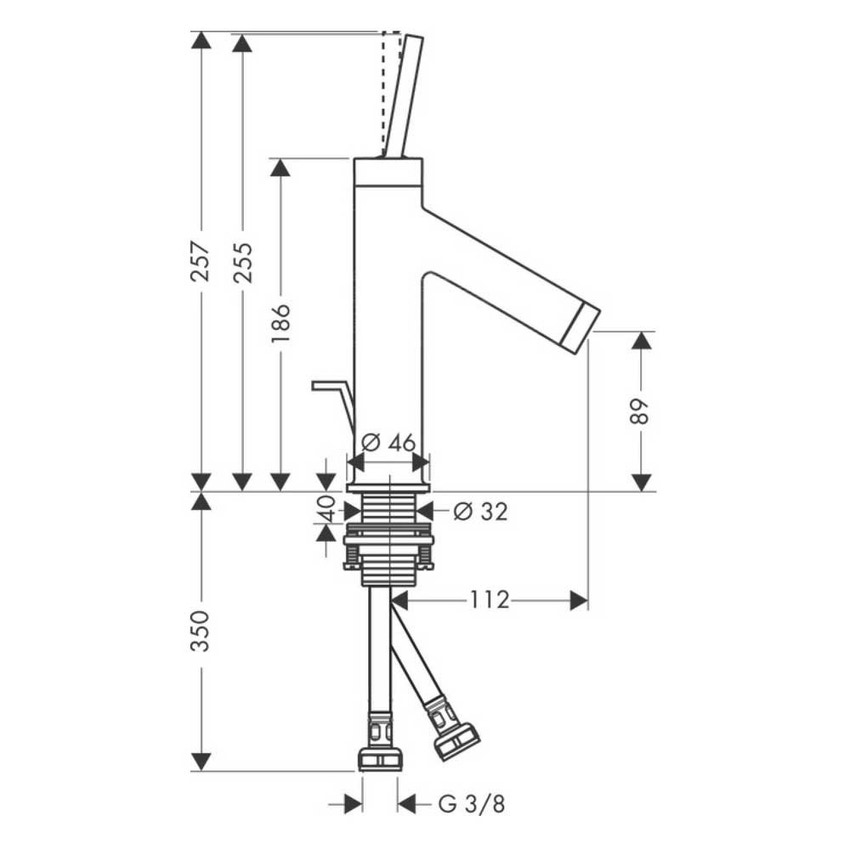 Immagine di Axor STARCK miscelatore monocomando lavabo 90, con scarico e saltarello, finitura cromo 10111000