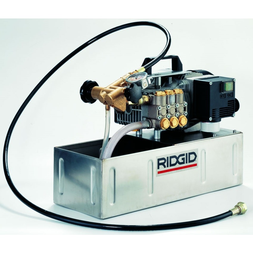Immagine di Ridgid Pompa prova impianti elettrica 230 V, 25 bar, 1580 W, a tre pistoni in ceramica, adatta per verifica di perdite in impianti 19021