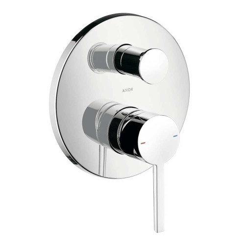 Immagine di Axor STARCK set rubinetteria con miscelatore lavabo con scarico, miscelatore bidet con scarico e miscelatore monocomando doccia ad incasso e corpo incasso, finitura cromo SETSTA005