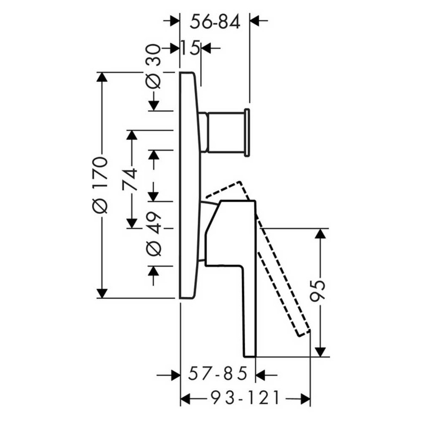 Immagine di Axor STARCK set esterno miscelatore vasca/doccia, incasso con valvola antiriflusso, finitura cromo 10427000