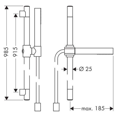 Immagine di Axor STARCK set doccia 0,90 m con doccetta da 1 getto, finitura cromo 27983000