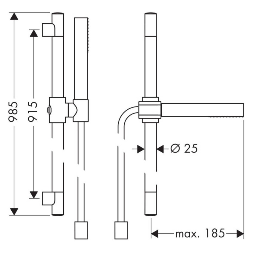 Immagine di Axor STARCK set doccia 0,90 m con doccetta da 1 getto, finitura cromo 27983000