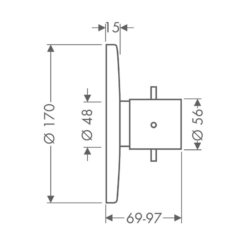 Immagine di Axor STARCK set esterno termostatico ad incasso, finitura cromo 10710000