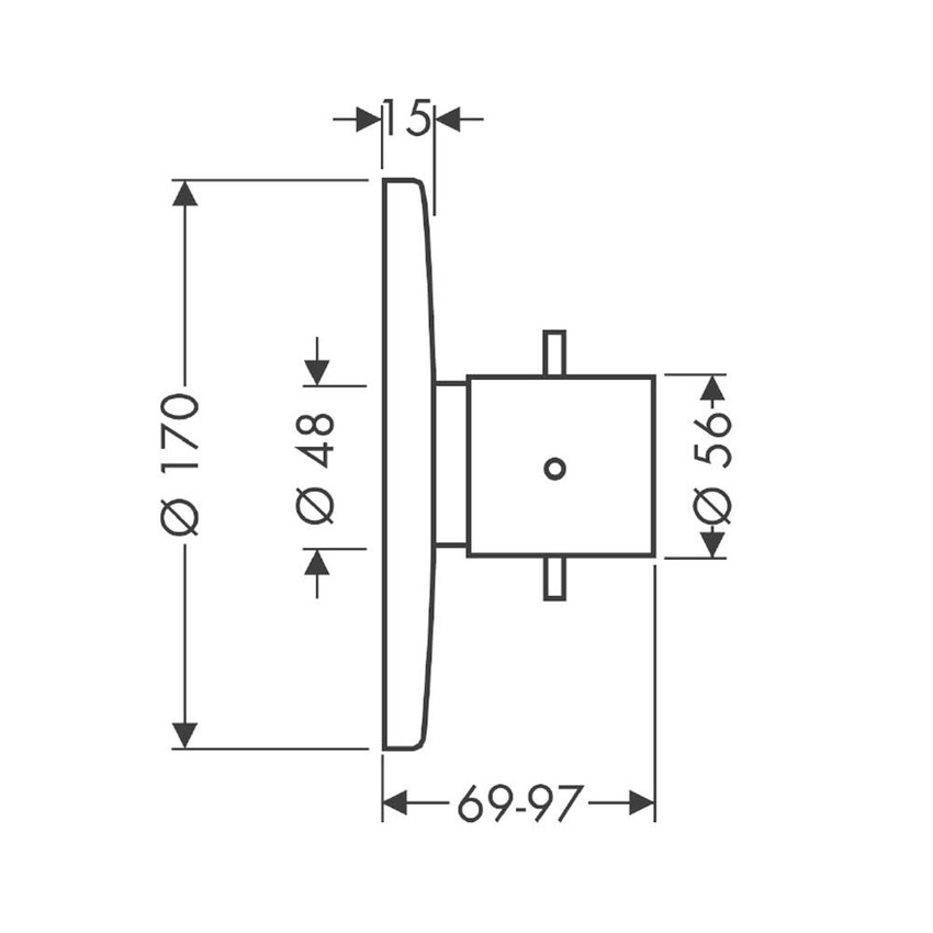 Immagine di Axor STARCK set esterno termostatico ad incasso, a grande portata, finitura cromo 10715000