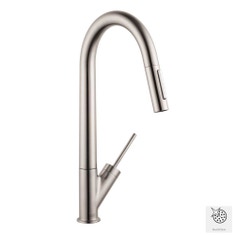 Immagine di Axor STARCK miscelatore monocomando cucina con doccetta estraibile finitura acciaio optic 10821800