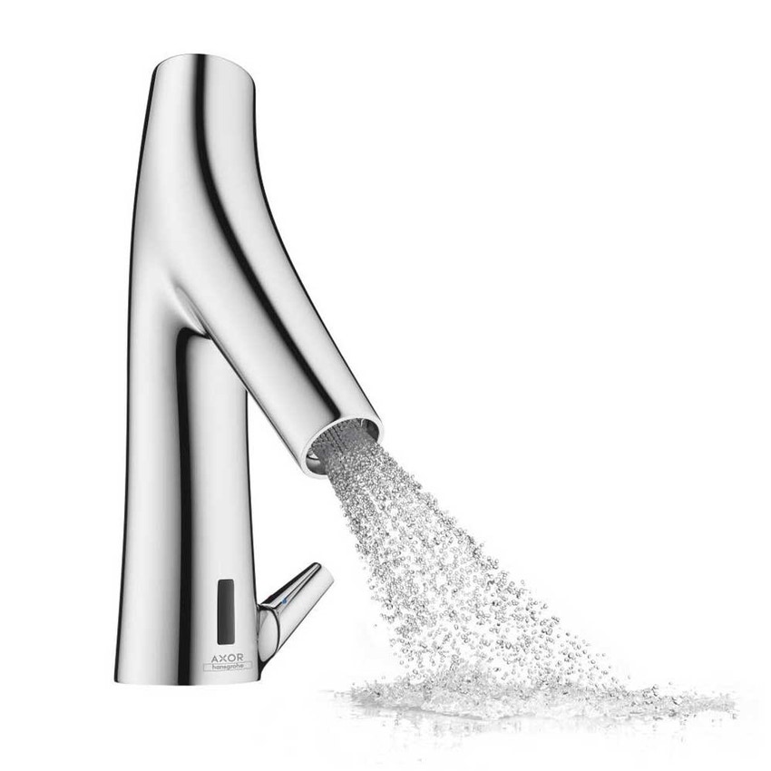 Immagine di Axor STARCK ORGANIC miscelatore elettronico lavabo, con leva di regolazione temperatura, con batterie da 6V, finitura cromo 12171000