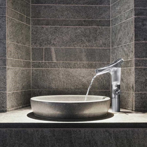 Immagine di Axor STARCK V miscelatore monocomando per lavabo 220, con bocca di erogazione in vetro per ciotole, con set di scarico, finitura cromo 12114000