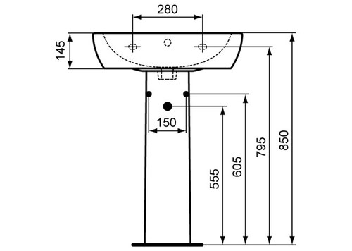 Immagine di Ceramica Dolomite GEMMA 2 lavabo 60 x 49.5 cm con foro rubinetteria e troppopieno, bianco (senza colonna) J521201