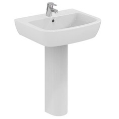 Immagine di Ceramica Dolomite GEMMA 2 lavabo 60 x 49.5 cm con foro rubinetteria e troppopieno, bianco (senza colonna) J521201