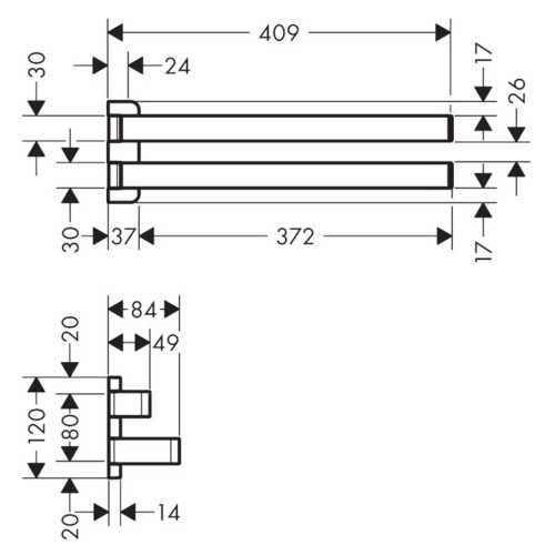 Immagine di Axor UNIVERSAL ACCESSORIES porta asciugamano doppio, finitura cromo 42821000