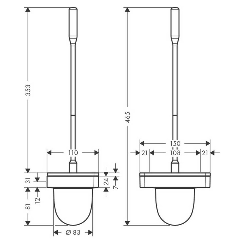 Immagine di Axor UNIVERSAL ACCESSORIES spazzola per WC, finitura cromo 42835000