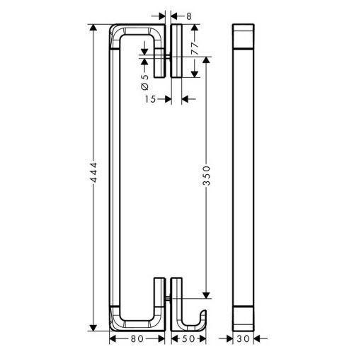 Immagine di Axor UNIVERSAL ACCESSORIES maniglia cabina doccia 44,4 cm, finitura cromo 42837000