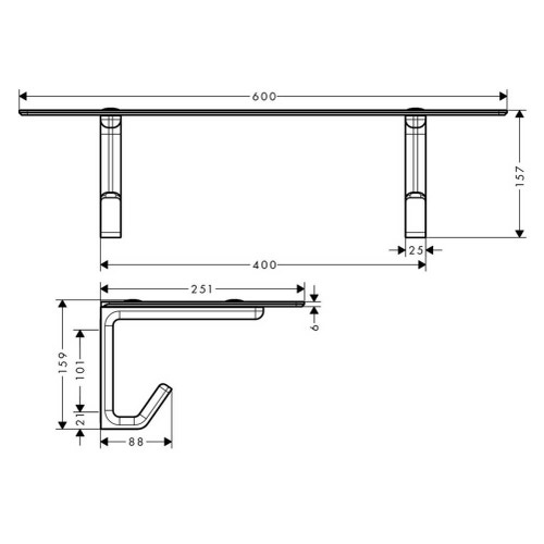 Immagine di Axor UNIVERSAL ACCESSORIES mensola per vasca, finitura cromo 42842000