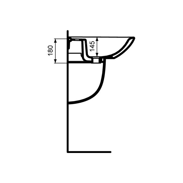 Immagine di Ceramica Dolomite QUARZO lavabo 65 x 50 cm con foro per rubinetteria e troppopieno, bianco (senza colonna) E883101