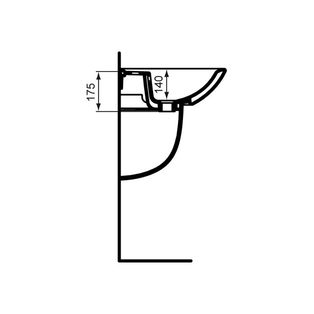 Immagine di Ceramica Dolomite QUARZO lavabo 60 x 47 cm con foro per rubinetteria e troppopieno, bianco (senza colonna) E882501