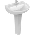 Immagine di Ceramica Dolomite QUARZO lavabo 55 x 46 cm con foro per rubinetteria e troppopieno, bianco (senza colonna) E882101