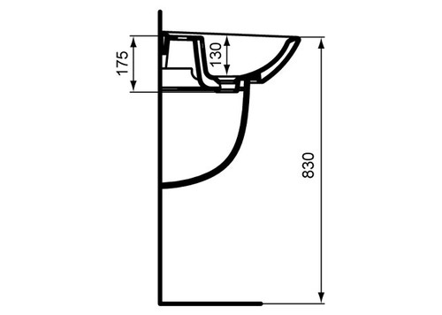 Immagine di Ceramica Dolomite QUARZO lavabo 50 x 44 cm con foro per rubinetteria e troppopieno, bianco (senza colonna) E881601