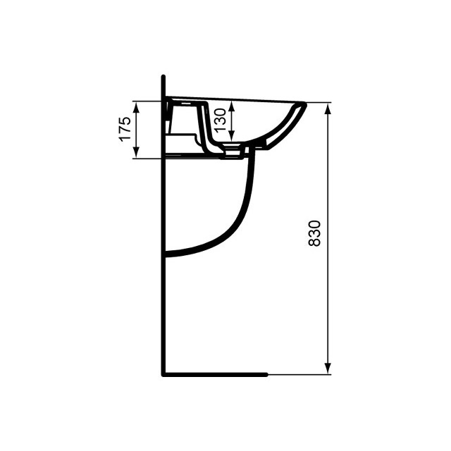 Immagine di Ceramica Dolomite QUARZO lavabo 50 x 44 cm con foro per rubinetteria e troppopieno, bianco (senza colonna) E881601