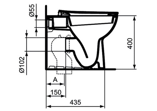 Immagine di Ceramica Dolomite QUARZO vase a pavimento universale per installazione filo parete, bianco E070901
