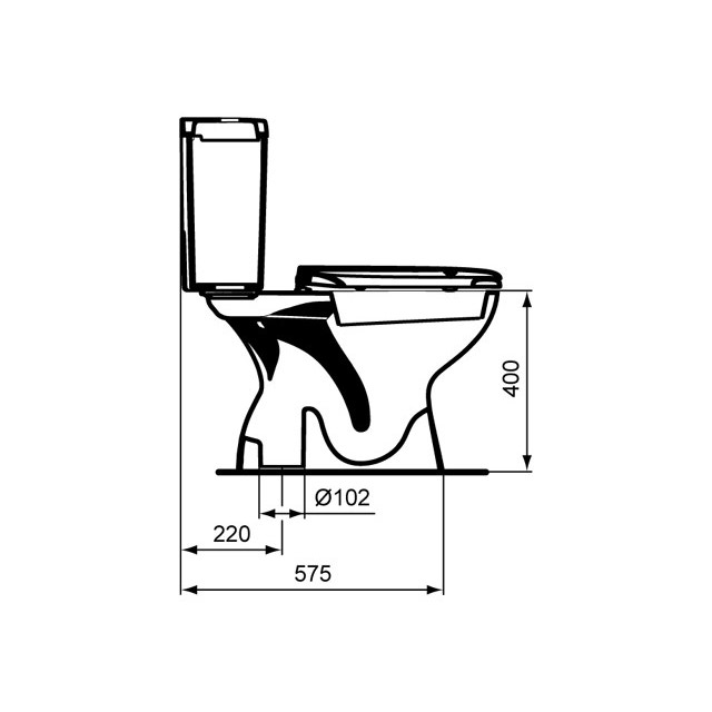 Ceramica Dolomite E884701 QUARZO vaso monoblocco per cassetta, scarico a  pavimento S, bianco