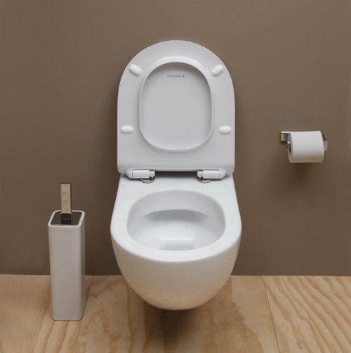 Immagine di Flaminia APP set completo sanitari sospesi, vaso con sedile a chiusura ammortizzata e bidet monoforo, colore bianco finitura opaco, modulo installazione COMBIFIX per parete in muratura 111.907.00.5C-APPBO
