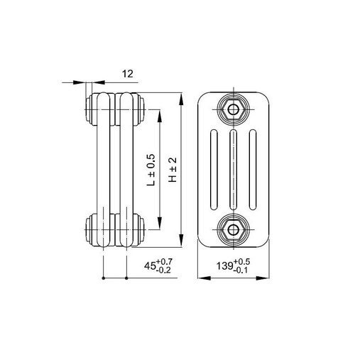 Immagine di Irsap TESI 4, radiatore per sostituzione A, 11 elementi H.56,5 L.49,5 P.13,9 cm, colore bianco finitura opaco RT4056511J8IR02N