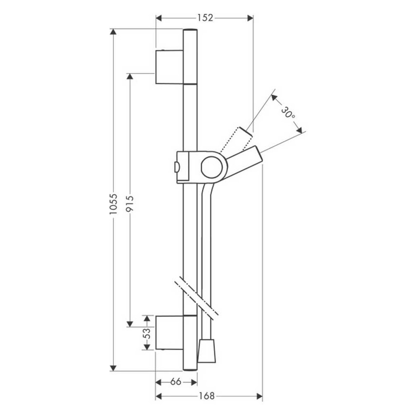 Immagine di Axor UNO asta murale 0,90 m, finitura cromo 27989000