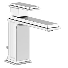 Immagine di Gessi ELEGANZA miscelatore lavabo, con scarico e flessibili di collegamento, finitura cromo 46001#031