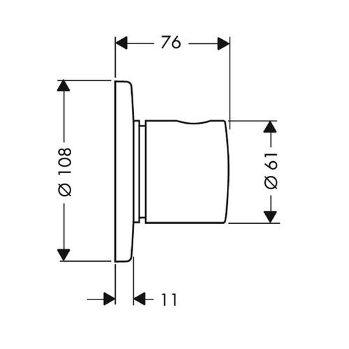 Immagine di Axor UNO set esterno deviatore Quattro (deviatore 3 vie) e Trio/Stop (2 vie con arresto), finitura cromo 38933000