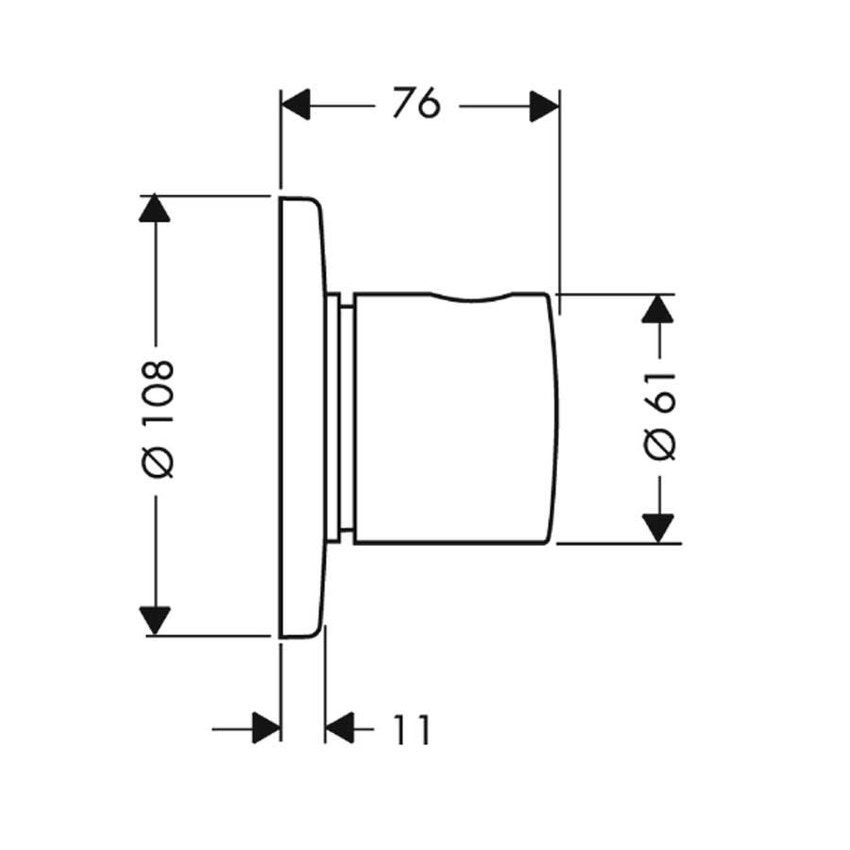 Immagine di Axor UNO set esterno deviatore Quattro (deviatore 3 vie) e Trio/Stop (2 vie con arresto), finitura cromo 38933000