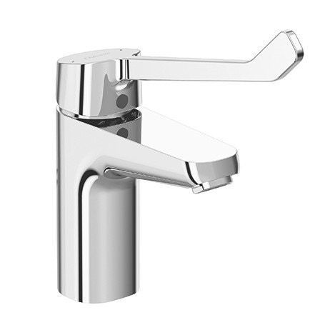 Immagine di Ceramica Dolomite BASE miscelatore monocomando lavabo con maniglia a leva lunga, bocca di erogazione fissa, cromo B5114AA