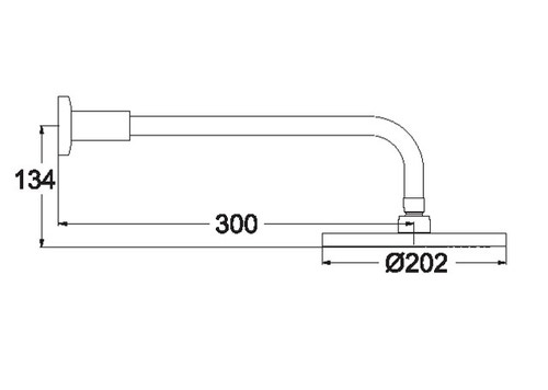 Immagine di Ceramica Dolomite AQUA soffione fisso diametro 20 cm a una funzione, cromo B9362AA