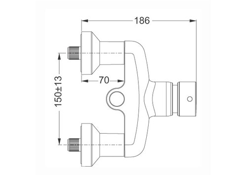 Immagine di Ceramica Dolomite FORUM miscelatore monocomando temporizzato esterno per doccia, cromo B8288AA
