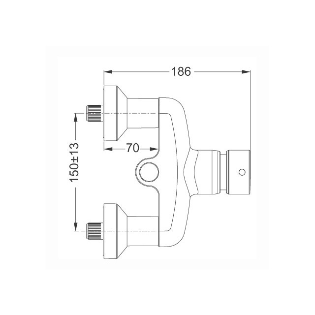 Immagine di Ceramica Dolomite FORUM miscelatore monocomando temporizzato esterno per doccia, cromo B8288AA