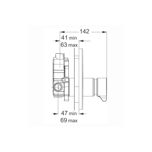 Immagine di Ceramica Dolomite FORUM miscelatore monocomando temporizzato ad incasso per doccia, cromo B8289AA