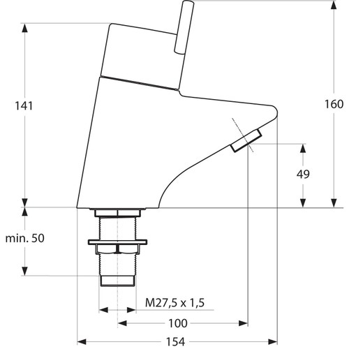Immagine di Ideal Standard CERAPLUS miscelatore monocomando progressivo a leva lunga per lavabo, finitura cromo A4091AA