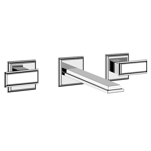 Immagine di Gessi ELEGANZA gruppo lavabo, a parete, 3 fori, bocca P.23 cm, senza scarico, finitura gold CCP  46090#080