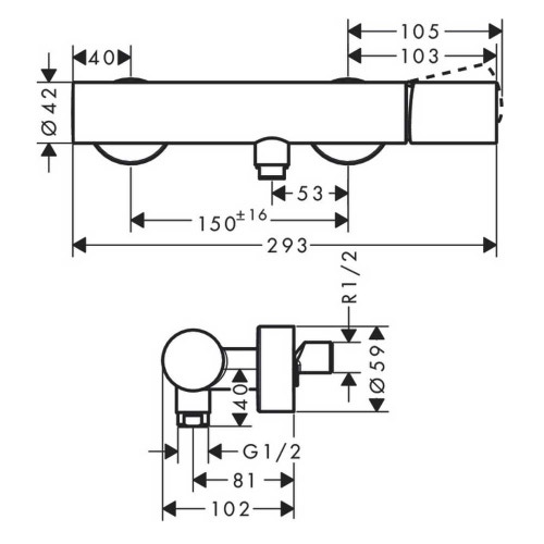 Immagine di Axor UNO miscelatore monocomando doccia, esterno, con maniglia zero, finitura cromo 45600000