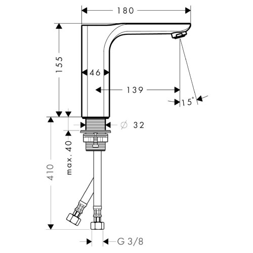 Immagine di Axor URQUIOLA miscelatore monocomando lavabo 130, con set di scarico, finitura cromo 11021000