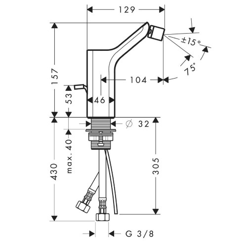 Immagine di Axor URQUIOLA miscelatore monocomando bidet, finitura cromo 11220000