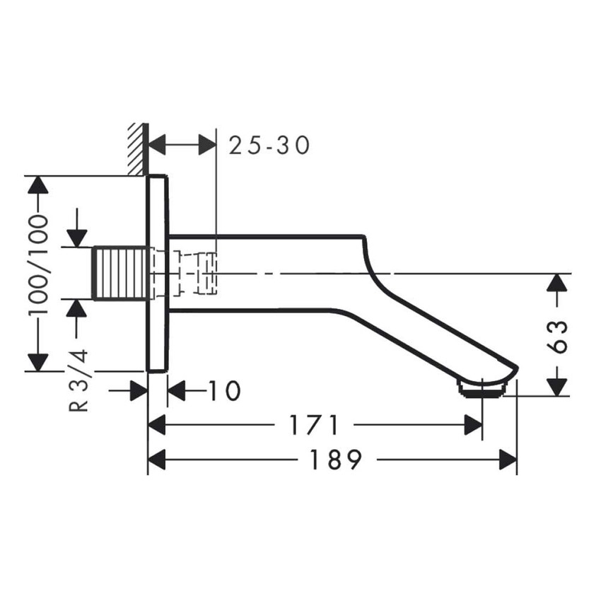 Immagine di Axor URQUIOLA bocca di erogazione da 17,1 cm, finitura cromo 11430000