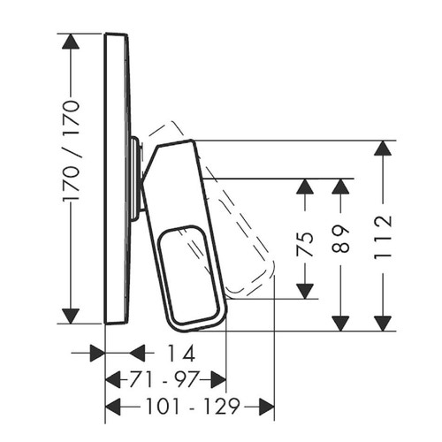 Immagine di Axor URQUIOLA miscelatore monocomando doccia, ad incasso, finitura cromo 11625000
